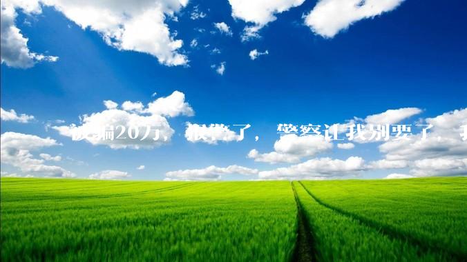 被骗20万，报警了，警察让我别要了，我该咋办?